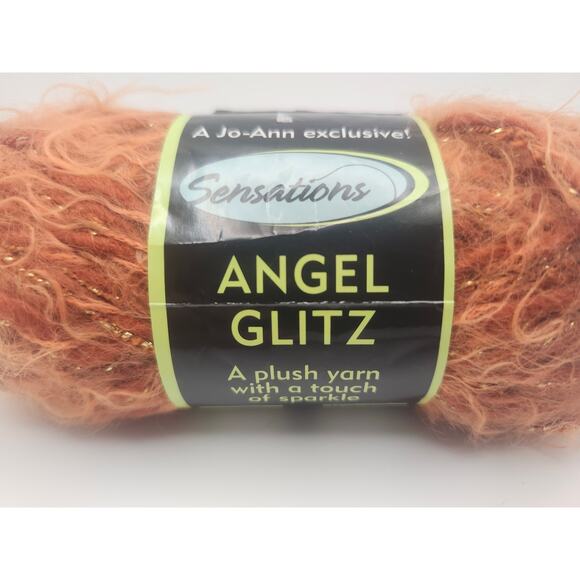 Sensations Angel Glitz Copper Sparkle Yarn 50g 44yd Acrylic Nylon Wool JoAnn - Picture 2 of 7